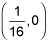 one divided by sixteen comma zero