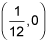 one divided by twelve comma zero