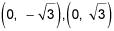 Ordered pair zero comma negative square root three and ordered pair zero comma square root three