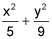 x squared divided by five plus y squared divided by nine