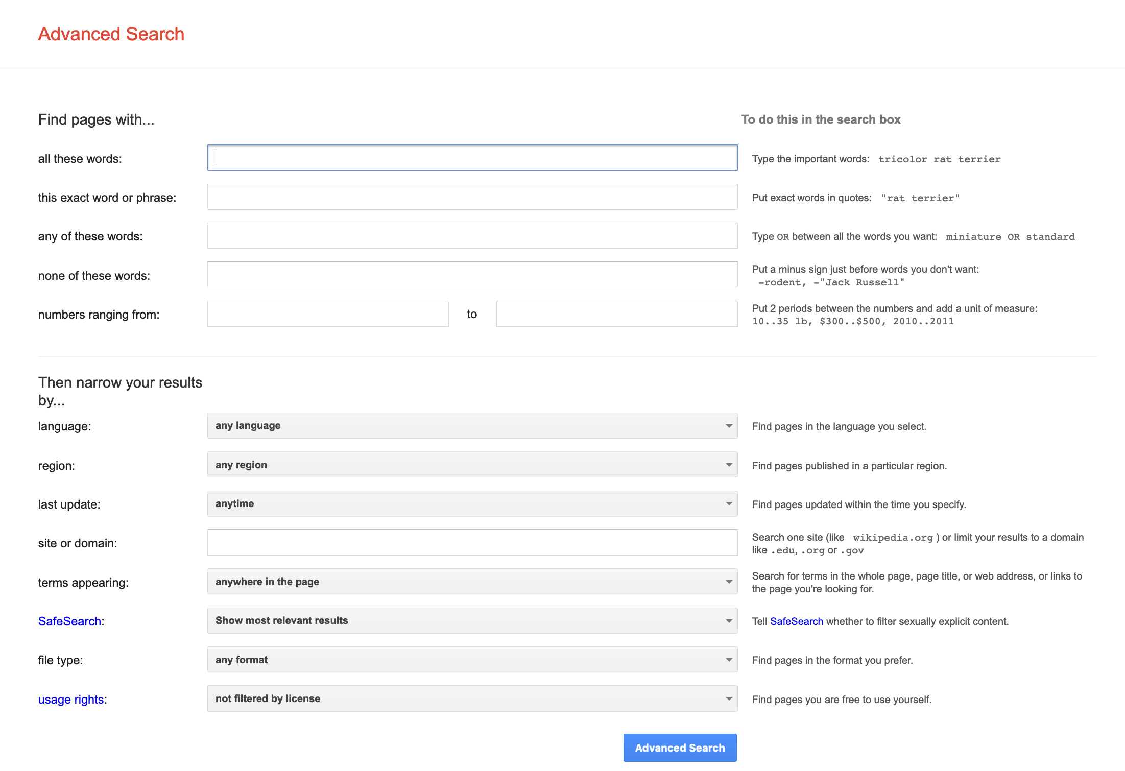 Google Advanced Search page.png