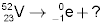 Vanadium nucleus to beta particle +?